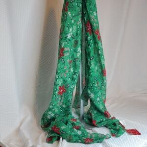 Nicole's Boutique Floral Green Christmas Scarf